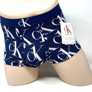 Calvin Klein 1 PACK Men's Size NB2990400 Low Rise Trunk Blue Logo Cotton Stretch